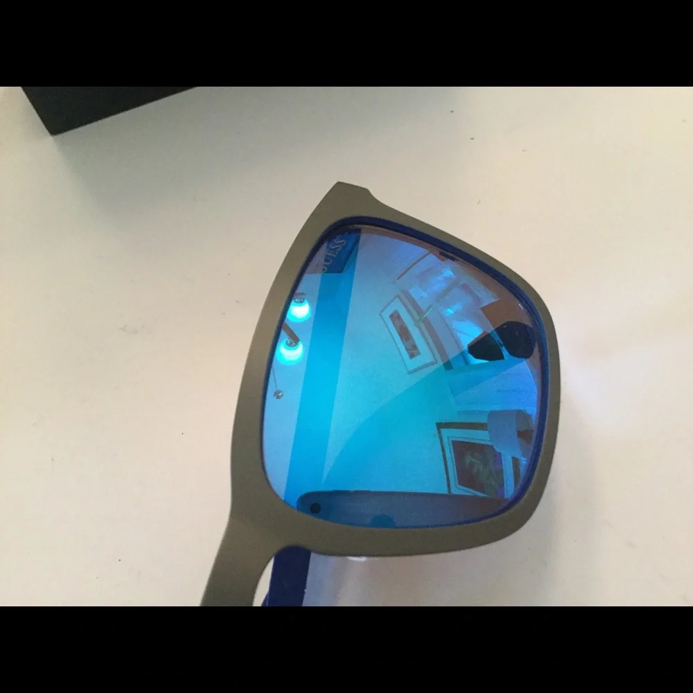 GUESS AARON MENS SUNGLASSES BLUE MIRROR PRE-OWNED